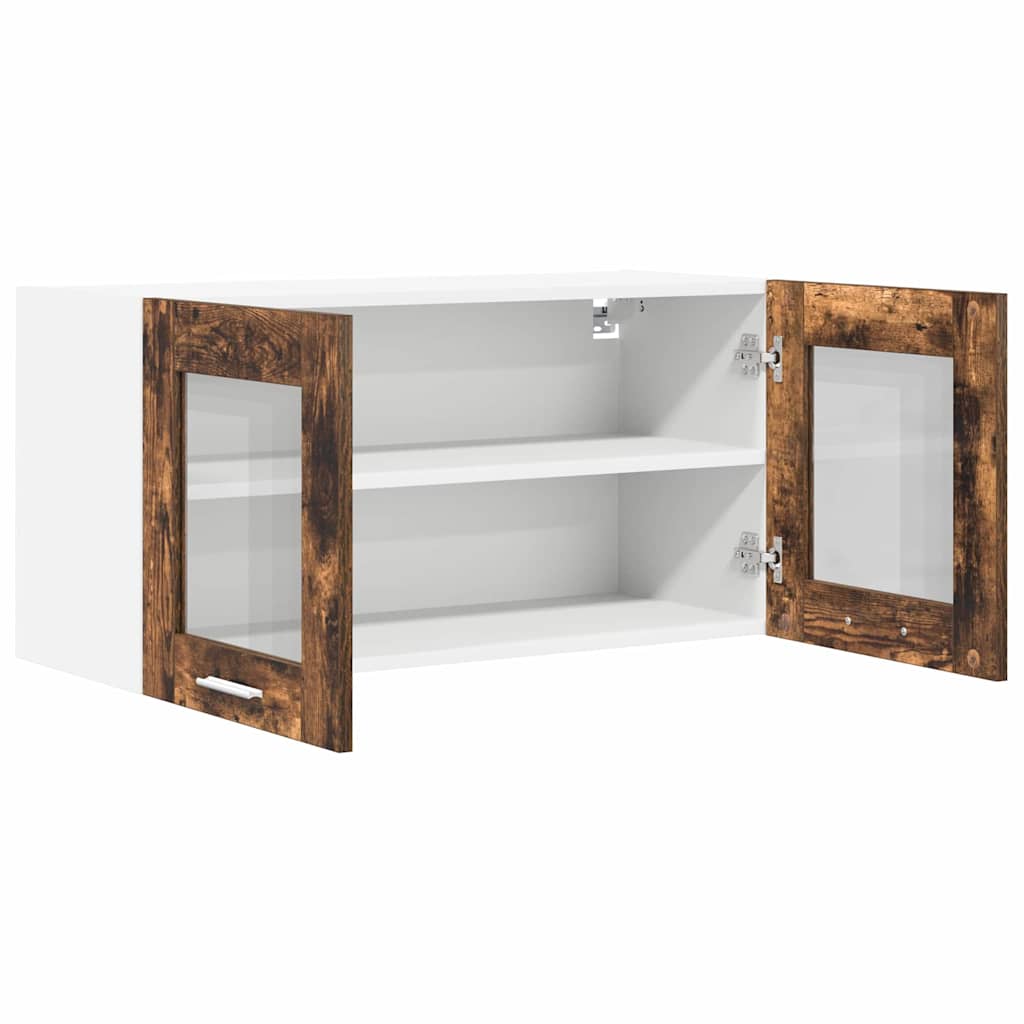 Hanging Cabinet Riga Smoked Oak and White 80 x 31 x 40 cm